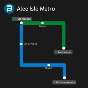 Map for Alee Isle Metro that shows all the stations